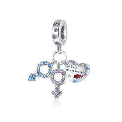 Berloque em Prata 925 - Charm My Life Menino e Menina