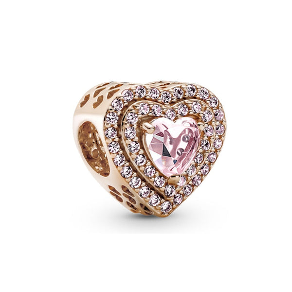 Berloque em prata - Charm My Life Coração com Banho em Ouro