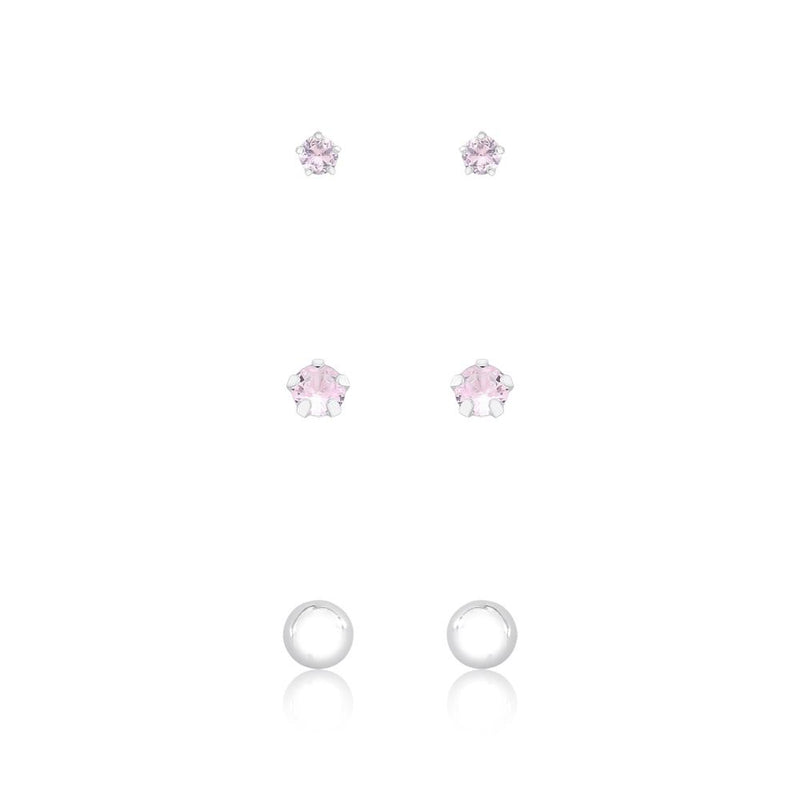 BRI TRIO 3,4MM ROSA CLARO E 5MM BOLINHA