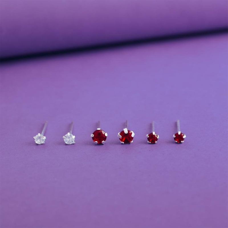 BRI TRIO 3MM CRISTAL/ 3MM RUBI/ 4MM RUBI