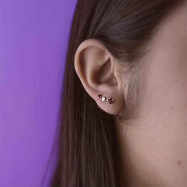 BRI TRIO 3MM CRISTAL/ 3MM RUBI/ 4MM RUBI