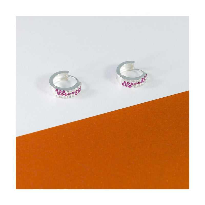 BRINCO ARGOLA CRAVEJADA DUAS CORES DE CLICK
